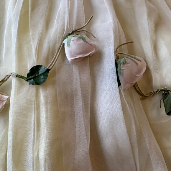 VTG Betty Lane Original 1950s Butter Yellow Cupcake Party Dress Rockabilly Pinup - Picture 9 of 15